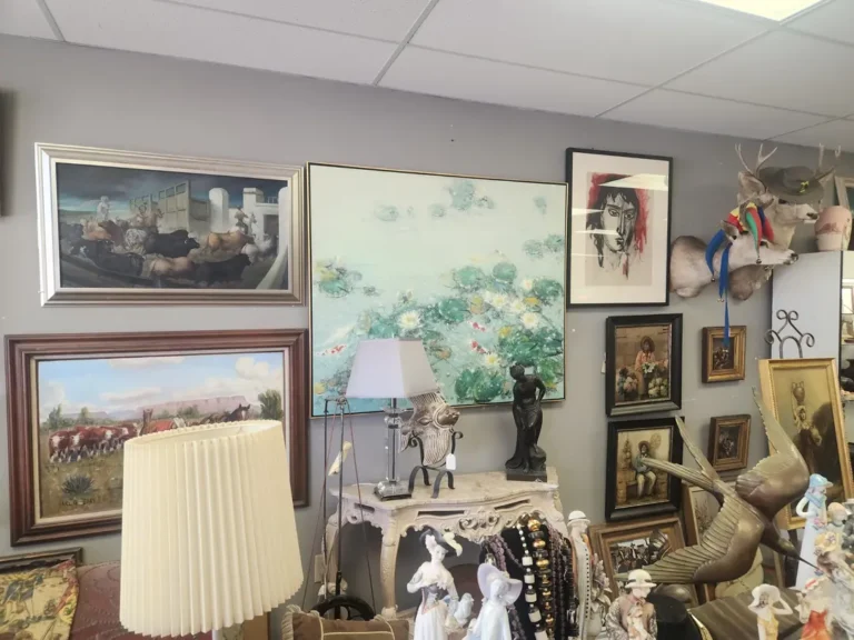 Room filled with vintage Southwestern items and Native art