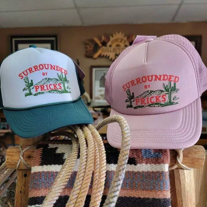 Two retro-style trucker hats